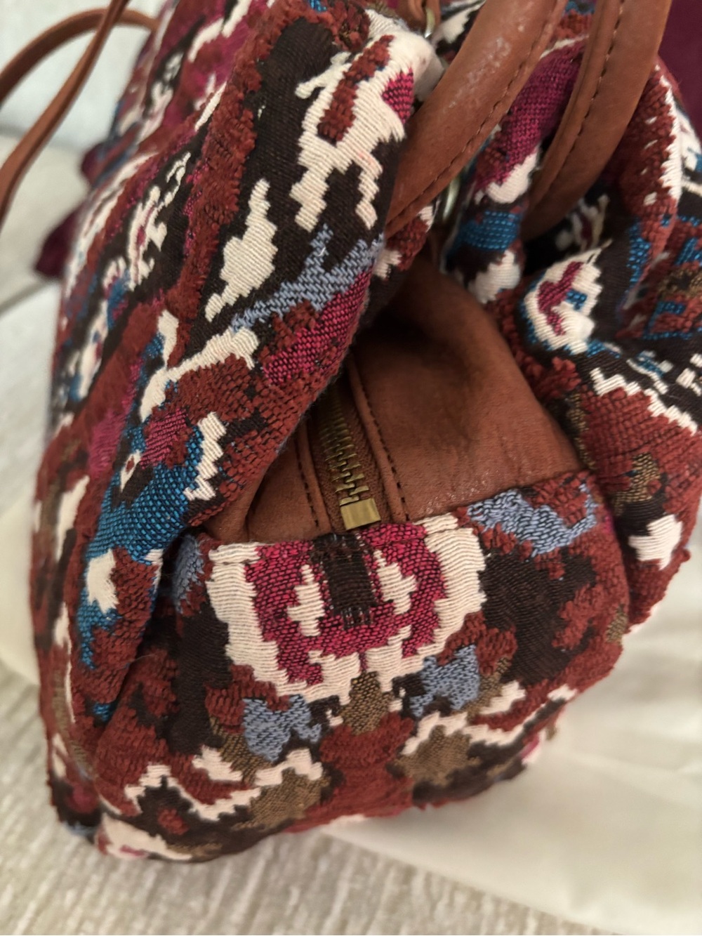 HOBO Darling Damask tapestry leather satchel handbag NWT - Picture 3 of 12